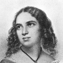 Ein gezeichnetes schwarz weiß Porträt der Komponistin und Pianistin Fanny Hensel.