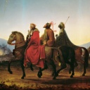Die Heiligen drei Könige bei ihrem Ritt nach Bethlehem - Gemälde von Leopold Kupelwieder, 1825