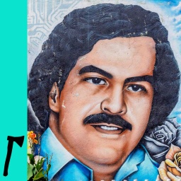 Wandmalerei von Pablo Escobar in El Barrio Pablo.