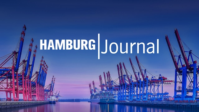 Logo "Hamburg Journal": Sonnenaufgang im Hamburger Hafen