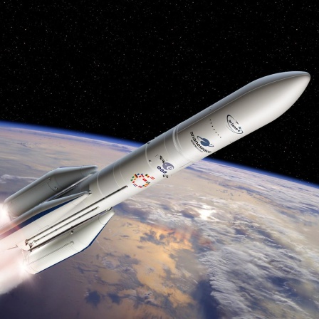 Illustration: Europas Ariane 6 beim Flug ins All 