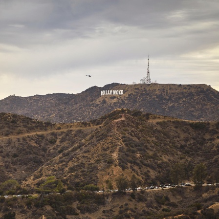Der Hollywood-Schriftzug in der Landschaft von Los Angeles.