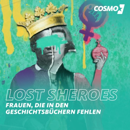 Collage eines Frauenkopfes mit Krone und Zepter