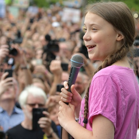 Die schwedische Schülerin Greta Thunberg bei einer Fridays for Future-Demonstration
