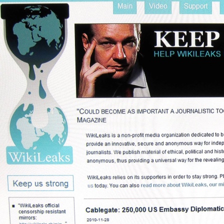 Die Wikileaks-Webseite zeigt den Wikileaks-Gründer Julian Assange am 5. Dezember 2010