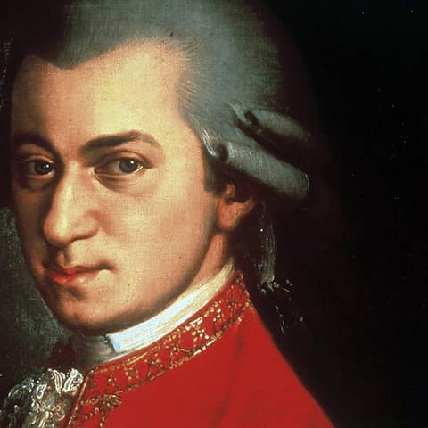 Portrait von Wolfgang Amadeus Mozart um 1780 gemalt von Johann Nepomuk della Croce.