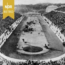 Überblick über das Olympiastadion in Athen, wo die ersten Olympischen Spiele der Neuzeit stattfanden, 1896