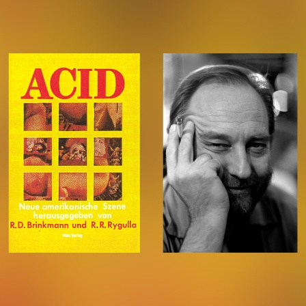 Buchcover "Acid" und Jörg Schröder, Chef des legebndären März-Verlags foto: März Verlag + imago