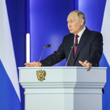 Bild Wladimir Putin bei seiner Rede an die Nation