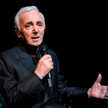 Charles Aznavour at the Olympia concert hall in Paris September 7, 2011