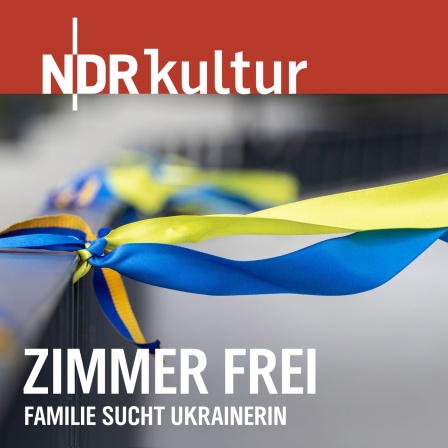 Eine Schleife in ukrainischen Landesfarben.
