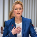 Manuela Schwesig (SPD), die Ministerpräsidentin von Mecklenburg-Vorpommern, gibt im Landtag von Mecklenburg-Vorpommern die erste Regierungserklärung nach ihrer Krankheitspause ab