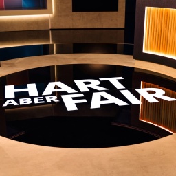 Studioboden mit dem Schriftzug "Hart aber fair"