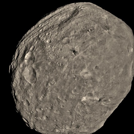 Aufnahme des Asteroiden Vesta, der sich in unserem Sonnensystem umherbewegt, durch die Raumsonde Dawn.