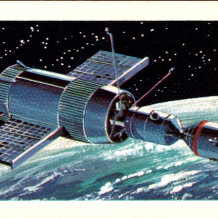 Die US-Raumstation Skylab. Animation David Lawson für die Postkartenreihe "Race for Space".