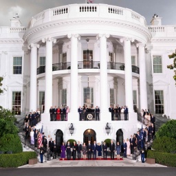 75. NATO Gipfel-Treffen: Die Teilnehmer stehen vor dem Weißen Haus 