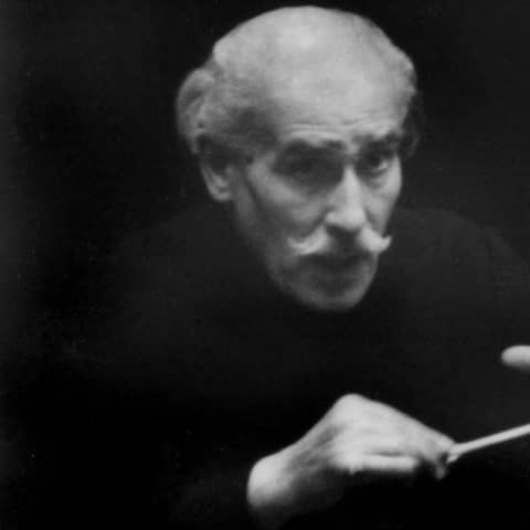 Der italienische Dirigent Arturo Toscanini (1867-1957)