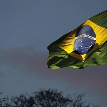 Brasilianische Nationalflagge in Rio de Janeiro, 2018