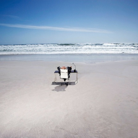 Relaxed Businessman on Beach