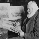 Naturphilosoph Ernst Haeckel 1914 in seinem Arbeitszimmer in Jena
