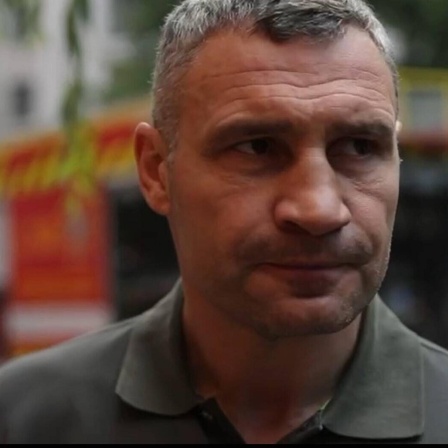 Ein Bild aus einer Filmaufnahme vom Kiewer Bürgermeister Vitali Klitschko.