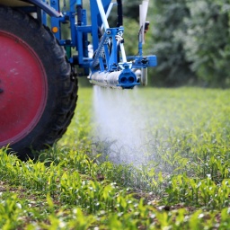 Ein Traktor bringt Spritzmittel aus | Bild: dpa-Bildfunk/Sven Simon/Frank Hörmann