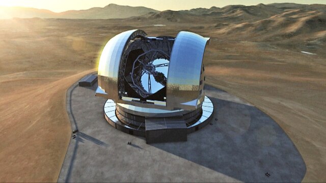 European Extremely Large Telescope (E-ELT) der Europäischen Südsternwarte in Chile, soll mit 39 Metern Spiegeldurchmesser ab 2024 den Weltraum erforschen. | Bild: BR/Gut zu wissen