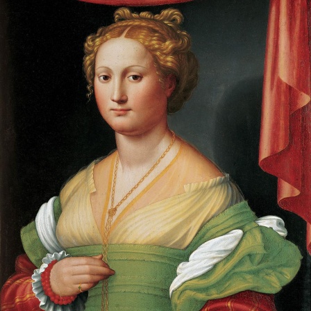 Das gemalte Porträt zeigt Vanozza de’ Cattanei im Stil der frühen Renaissance