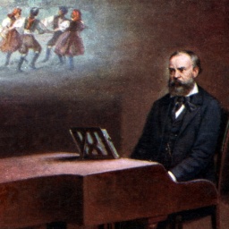 Antonin Dvořak am Flügel beim komponieren, Gemälde