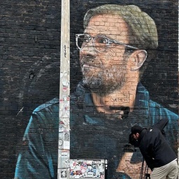 Liverpool Trainer Jürgen Klopp als Mural  
