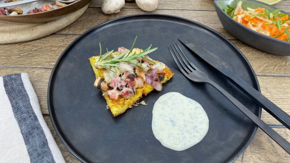 Ard-buffet - Rezept: Kartoffelrösti Mit Speck, Pilzen Und Käse