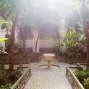 Brunnen im Zentrum des Gartens des Bahia-Palastes in Marrakesch.