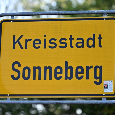 Ortsschild der Stadt Sonneberg (Thüringen)