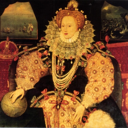 Das "Armada Portrait"-Gemälde. Allegorische Darstellung von Elisabeth Tudor aus dem Jahr 1588
