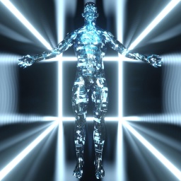 Darstellung einen Menschen als Cyborg.