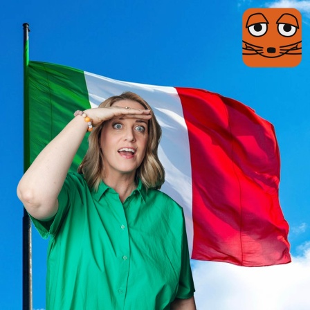 Verena vor Italienflagge