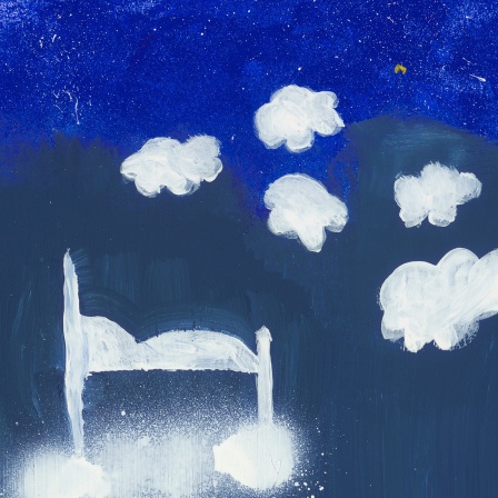 Ein von einem Kind gemaltes Bild zum Schlaflied "Püppchen, schlaf in guter Ruh"