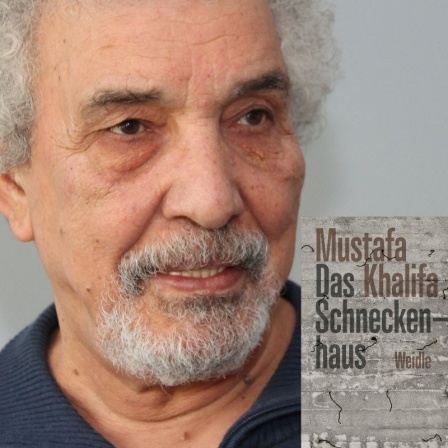 Zu sehen ist der Autor Mustafa Khalif und das Cover seines Buches "Das Schneckenhaus. Tagebuch eines Voyeurs".