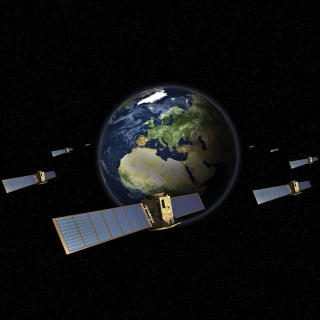 Satelliten umkreisen die Erdkugel