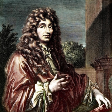 Gemälde des niederländischen Wissenschaftlers Christiaan Huygens: Ein Mann im Halbprofil, er trägt eine Perücke.