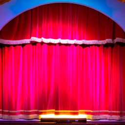 Das Beitragsbild des WDR3 Kulturfeature "Schauspielen heute - Über ein Leben im Als-ob" zeigt einen roten Theatervorhang aus Samt. 