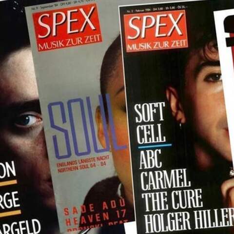 Coverbilder der Musikzeitschrift SPEX aus unterschiedlichen Jahren