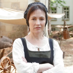 Anke Sevenich als Gertrud bei den Dreharbeiten für den WDR-Fernsehfilm "Das Gelübde"(2007)