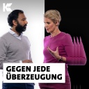 Das Cover des Podcasts &#034;Gegen jede Überzeugung&#034; mit Nicole Diekmann und Stephan Anpalagan