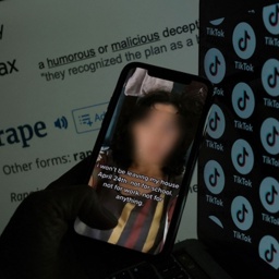 Illustrationsfoto zeigt ein auf TikTok abgespieltes Video, in dem der Nutzer vor der Rückkehr des Nationalen Vergewaltigungstages warnt, Los Angeles, 14.04.2024.