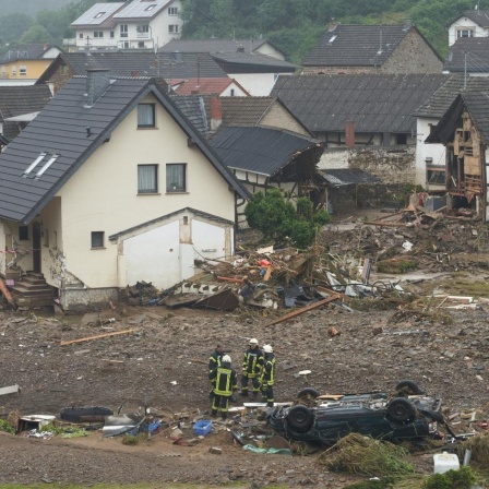 Die Gemeinde Schuld am Tag nach der Hochwasserkatastrophe.