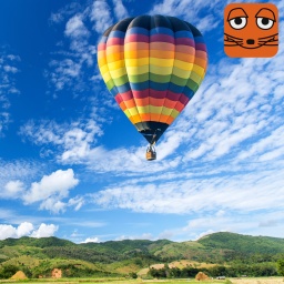 Heißluftballon am Himmel
