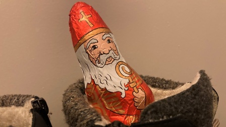 Schokoladen Nikolaus im Stiefel