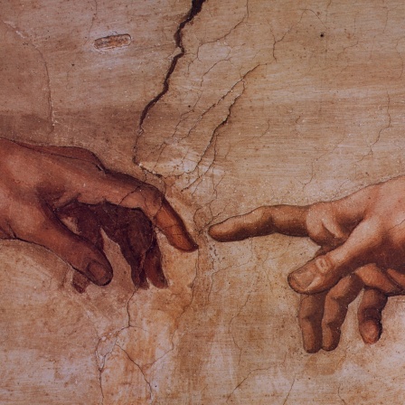 Die Zeigefinger im Gemälde von Michelangelo: "Die Erschaffung Adams"