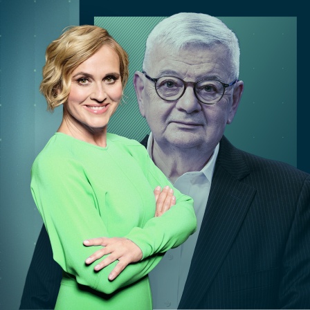Caren Miosga mit Joschka Fischer